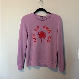 Scotch & Soda Lavender Get Up and Go Crewneck Palmtrew Womens Small EUC Travel